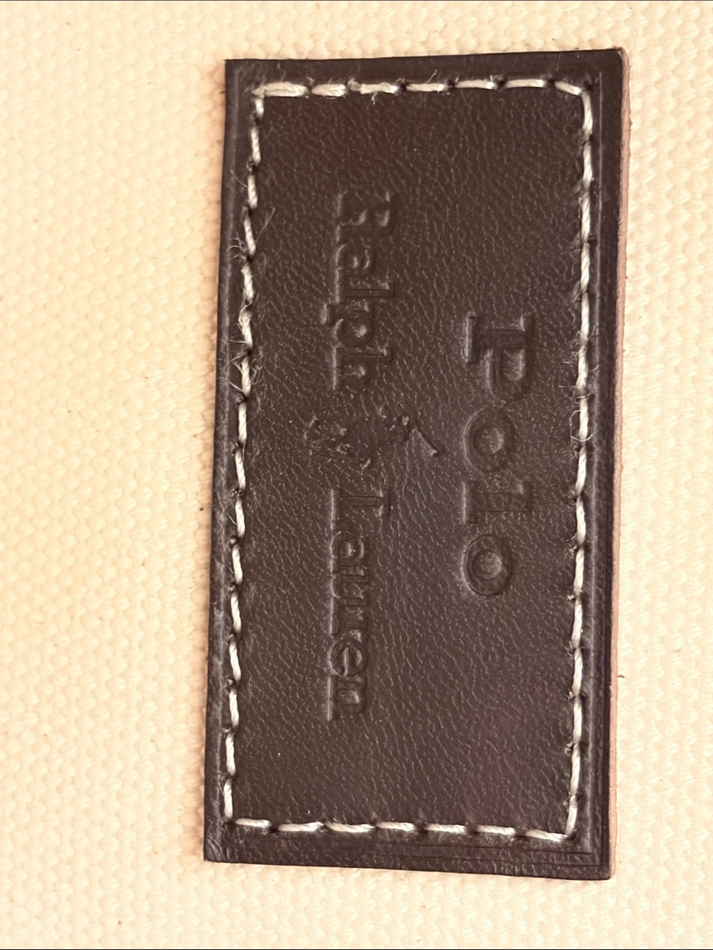 Polo by Ralph Lauren Navy and Cream Canvas Messenger Tote - Picture 3 of 8